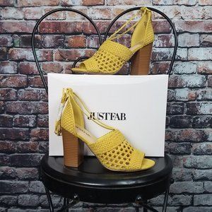 NEW JUSTFAB ISOH ANKLE TIE BLOCK HEEL SANDAL (8)